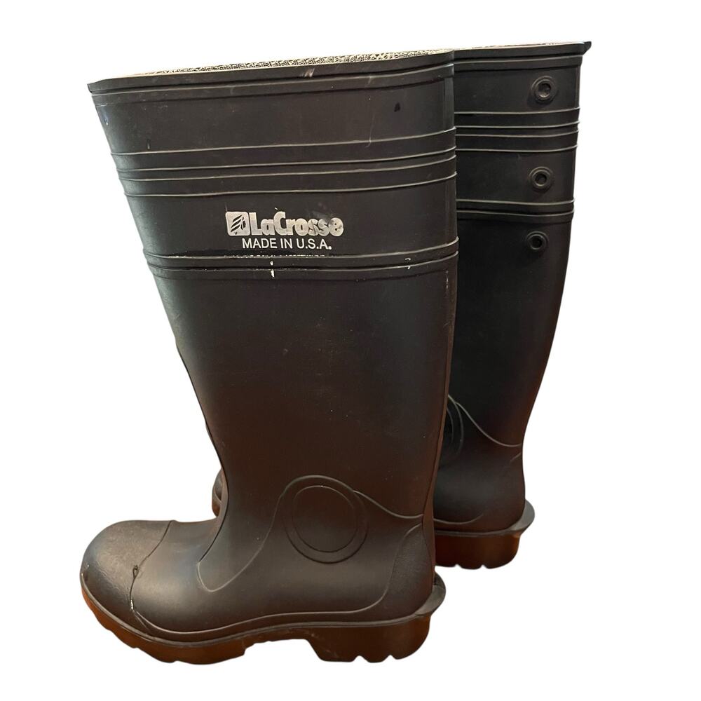 LaCrosse 14” Rubber Work Boots Size 4 Women Youth Black Waterproof Made in USA